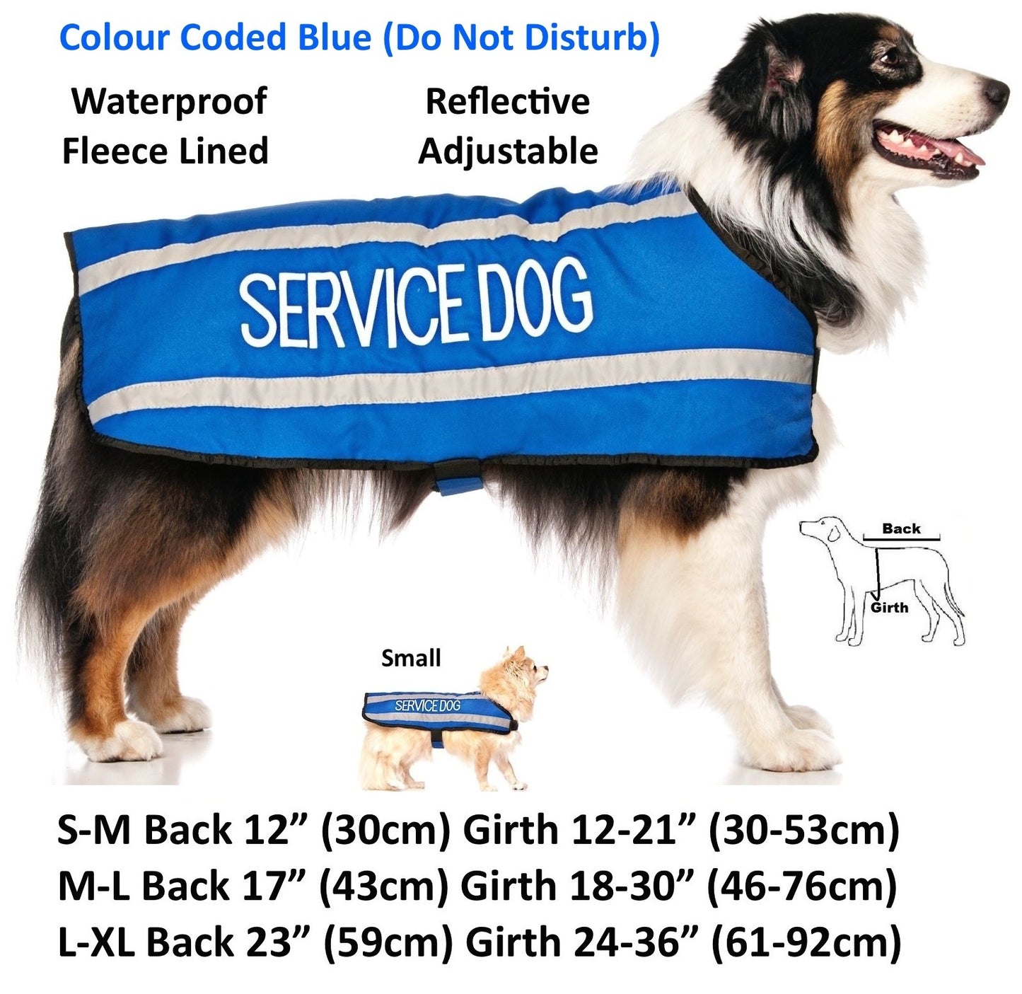 Dog Coats S M XL Warm Reflective Waterproof Fleece Lined by Friendlydogcol
