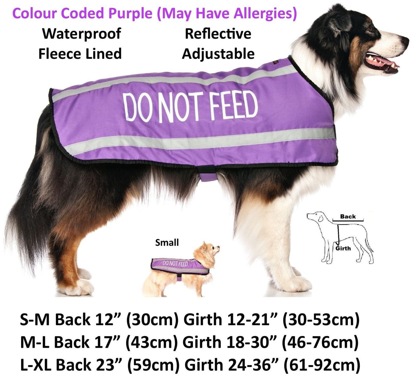 Dog Coats S M XL Warm Reflective Waterproof Fleece Lined by Friendlydogcol