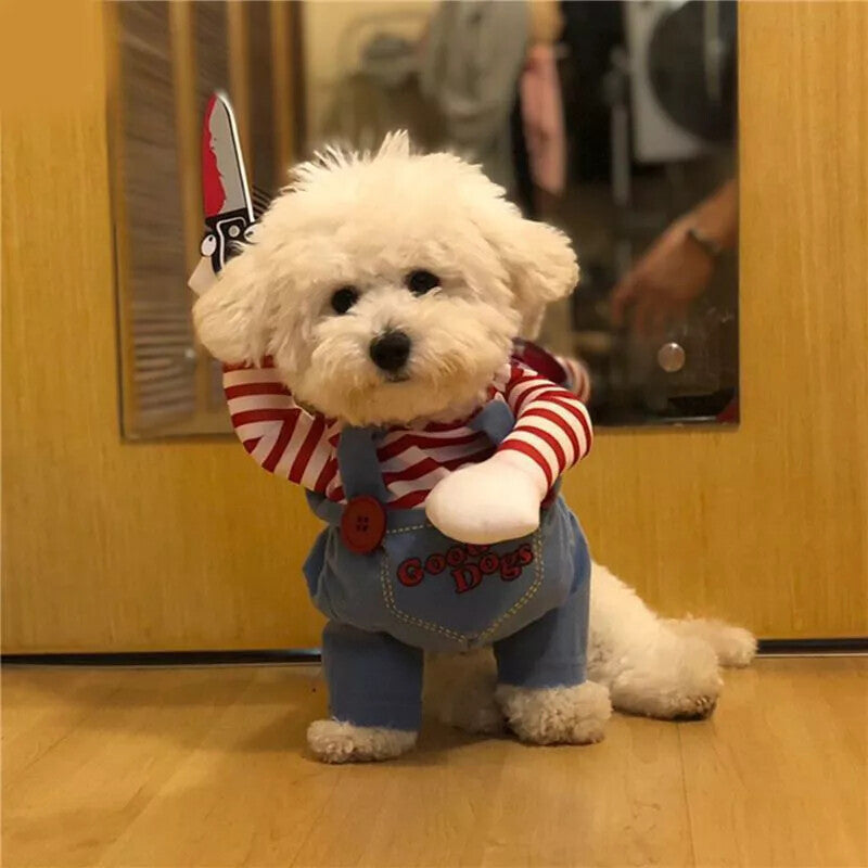 Pet Chucky Dogs Halloween Costume Party Cosplay Pets Fancy Dress Jumpsuits UK