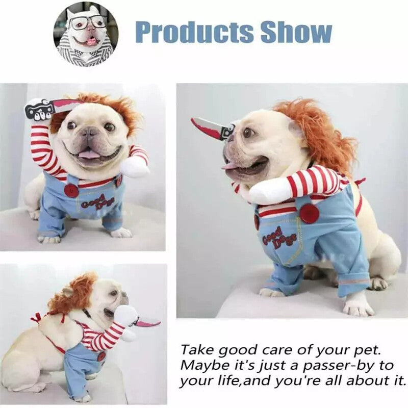 Pet Chucky Dogs Halloween Costume Party Cosplay Pets Fancy Dress Jumpsuits UK