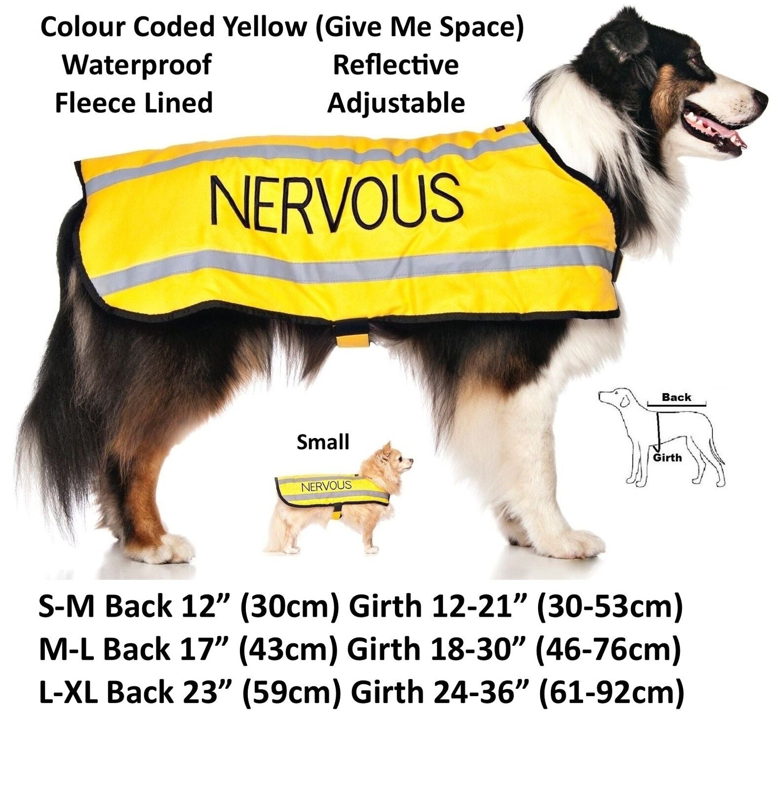 Dog Coats S M XL Warm Reflective Waterproof Fleece Lined by Friendlydogcol