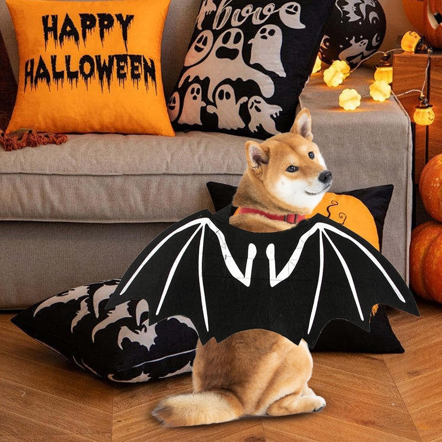 Bat Wings Dog Costume, Glow in the Dark Pet Cosplay Outfit, Halloween or Party