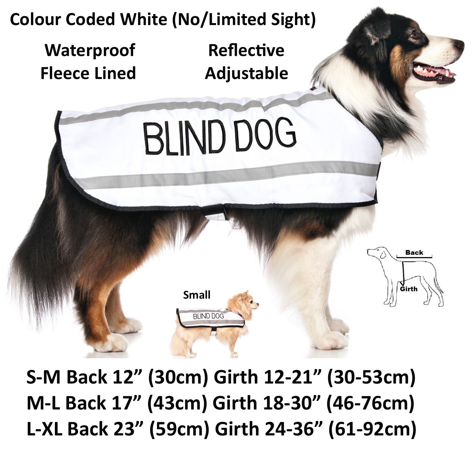 Dog Coats S M XL Warm Reflective Waterproof Fleece Lined by Friendlydogcol