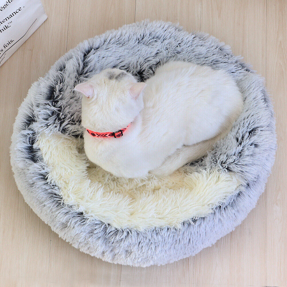 Pet Dog Cat Bed round Plush Kitten Warm Sleeping Nest Bed Cat Igloo Cave House