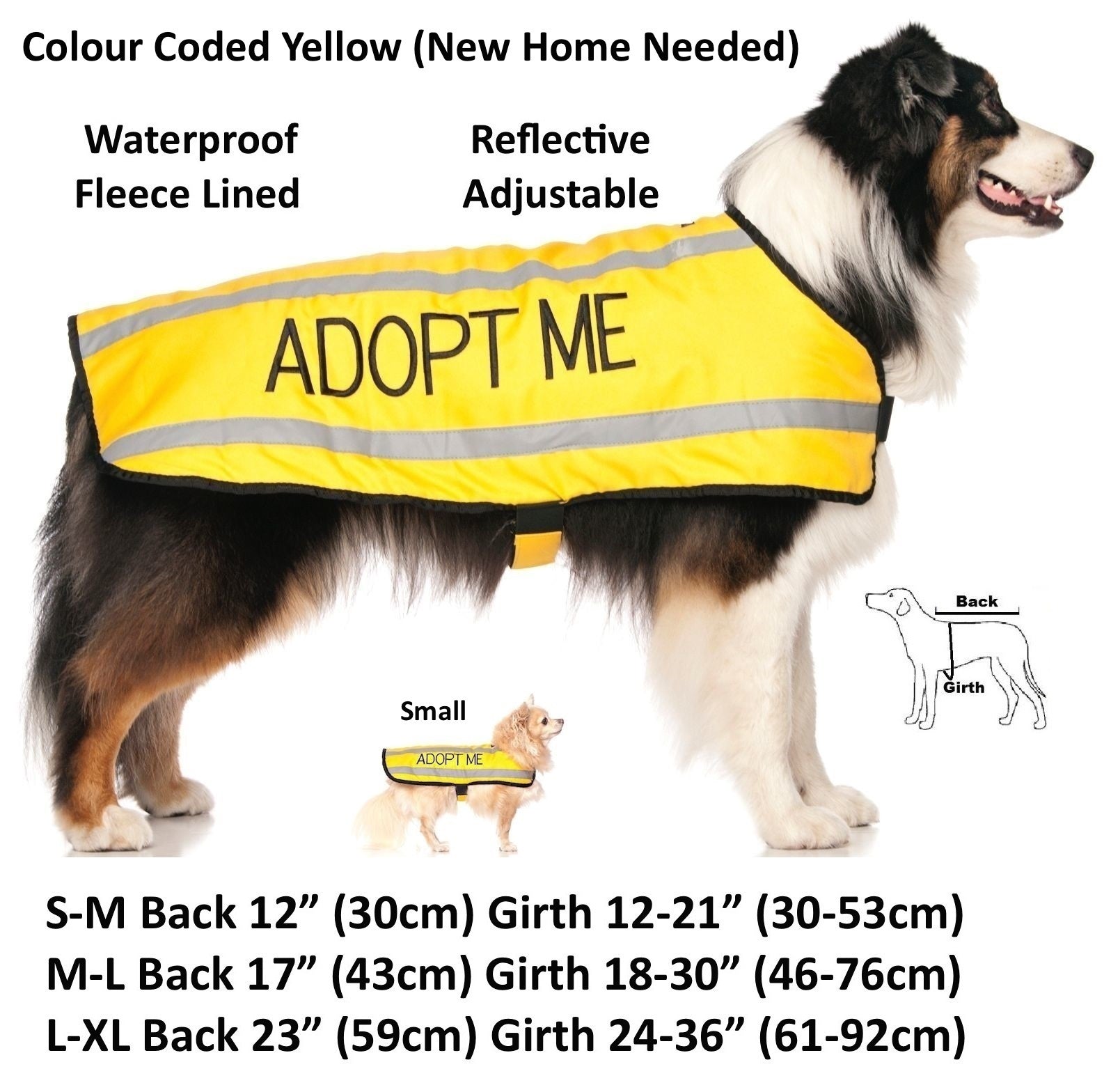 Dog Coats S M XL Warm Reflective Waterproof Fleece Lined by Friendlydogcol