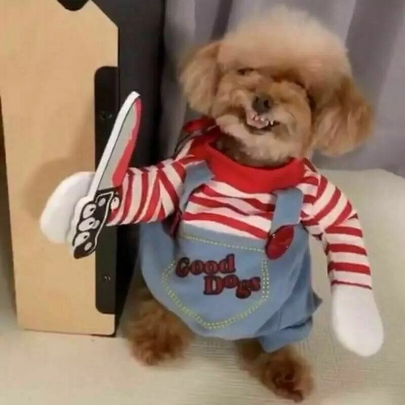 Pet Chucky Dogs Halloween Costume Party Cosplay Pets Fancy Dress Jumpsuits UK