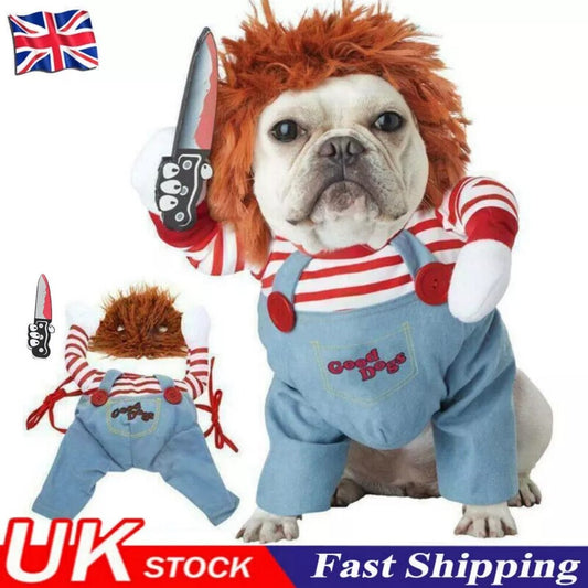 Pet Chucky Dogs Halloween Costume Party Cosplay Pets Fancy Dress Jumpsuits UK
