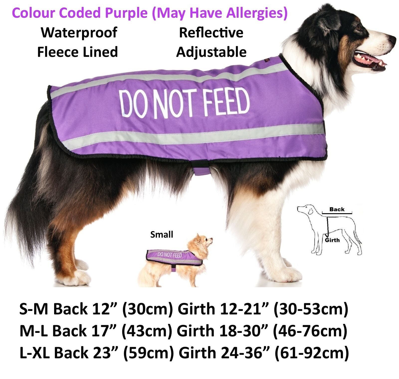 Dog Coats S M XL Warm Reflective Waterproof Fleece Lined by Friendlydogcol