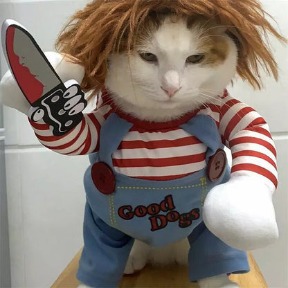 Pet Chucky Dogs Halloween Costume Party Cosplay Pets Fancy Dress Jumpsuits UK