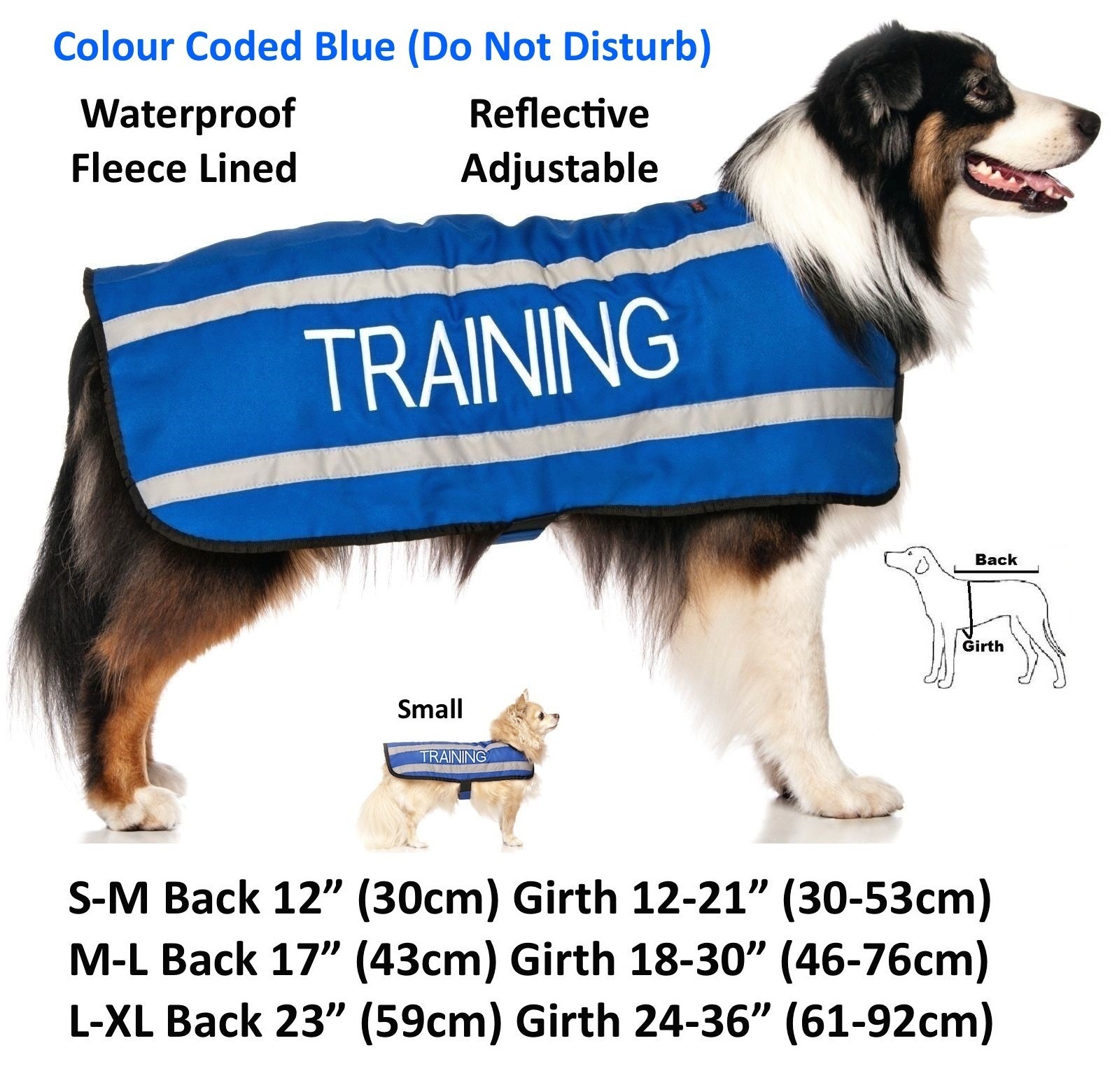 Dog Coats S M XL Warm Reflective Waterproof Fleece Lined by Friendlydogcol