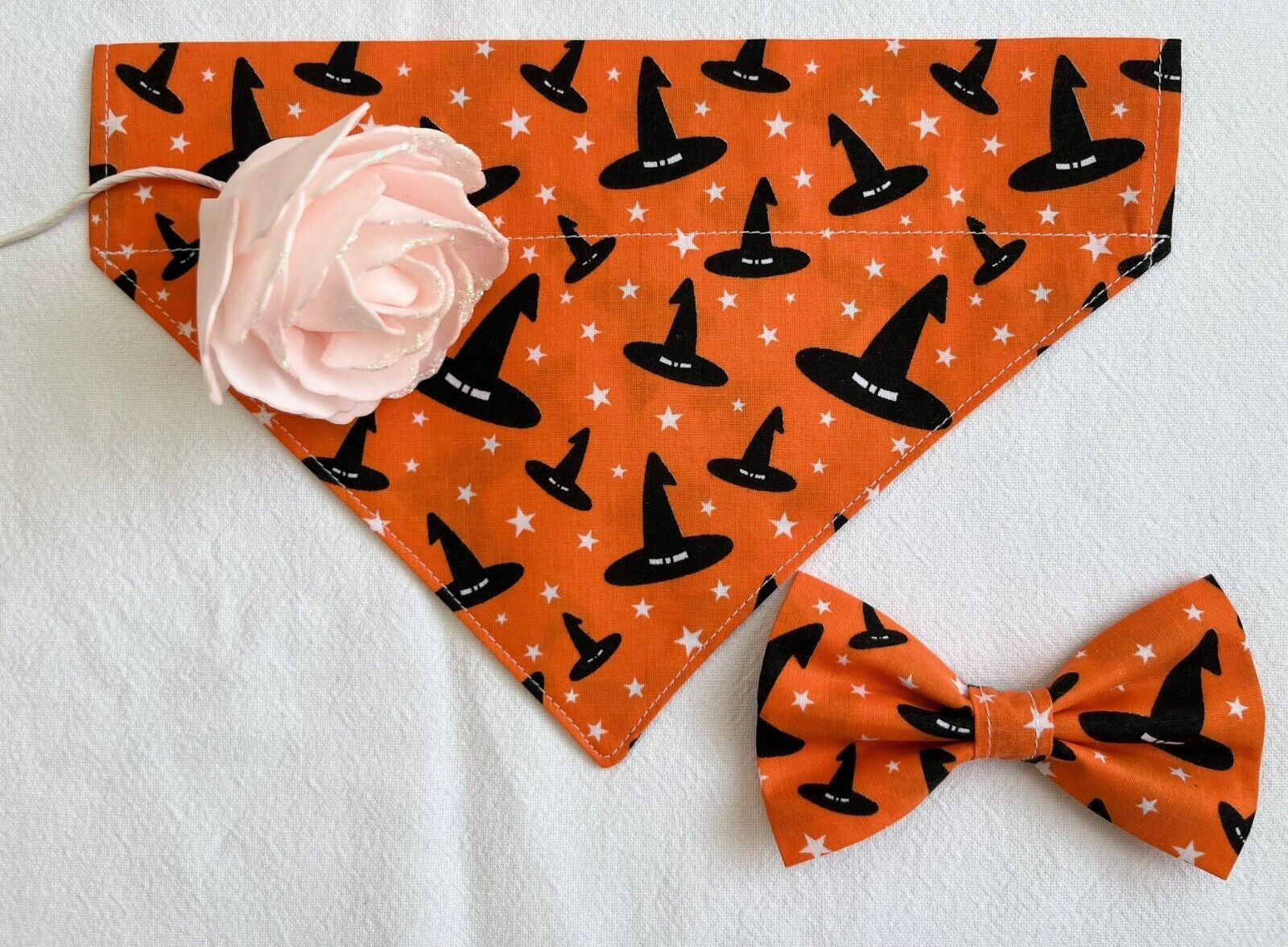 Halloween Dog Collar Accessories Bow & Bandana Handmade in UK. Multi Sizes