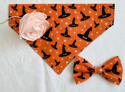 Halloween Dog Collar Accessories Bow & Bandana Handmade in UK. Multi Sizes
