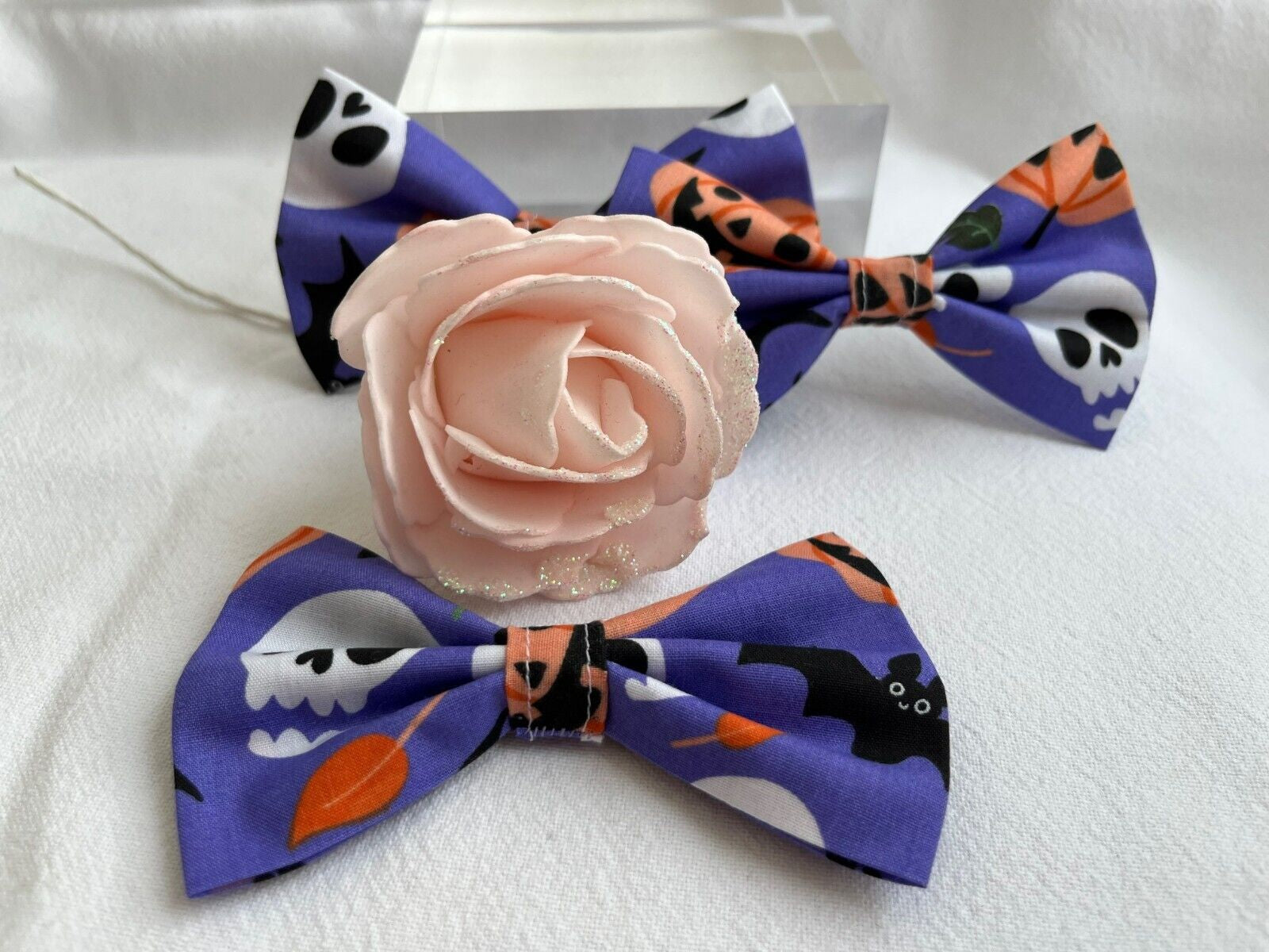 Halloween Dog Collar Accessories Bow & Bandana Handmade in UK. Multi Sizes