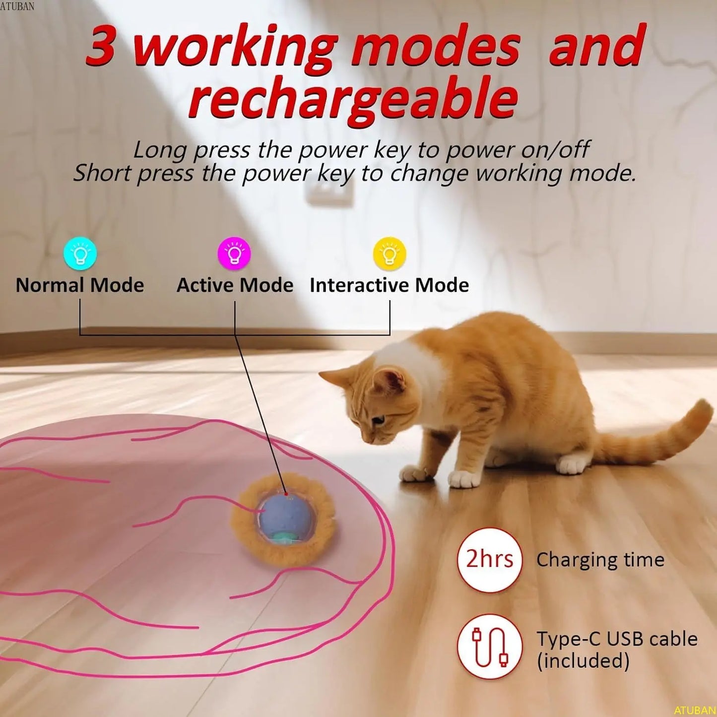 Electric Cat Toys,Hide and Seek Kitten Toy,Chirping&Motion Activated Interactive Cat Toy,Cats Hiding Cover Exercise Toy