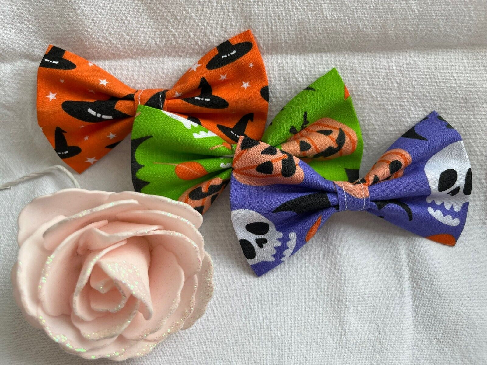 Halloween Dog Collar Accessories Bow & Bandana Handmade in UK. Multi Sizes