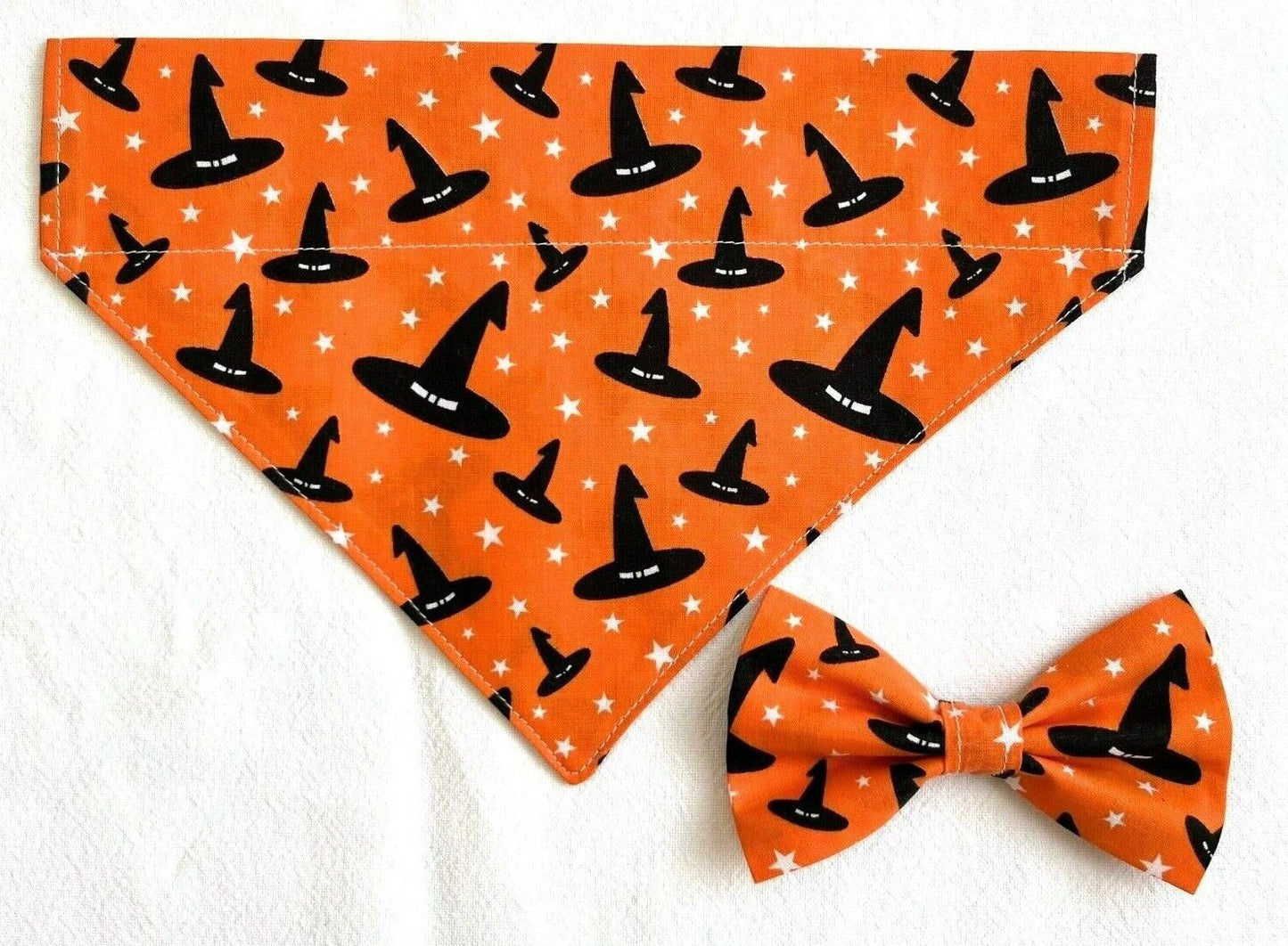 Halloween Dog Collar Accessories Bow & Bandana Handmade in UK. Multi Sizes