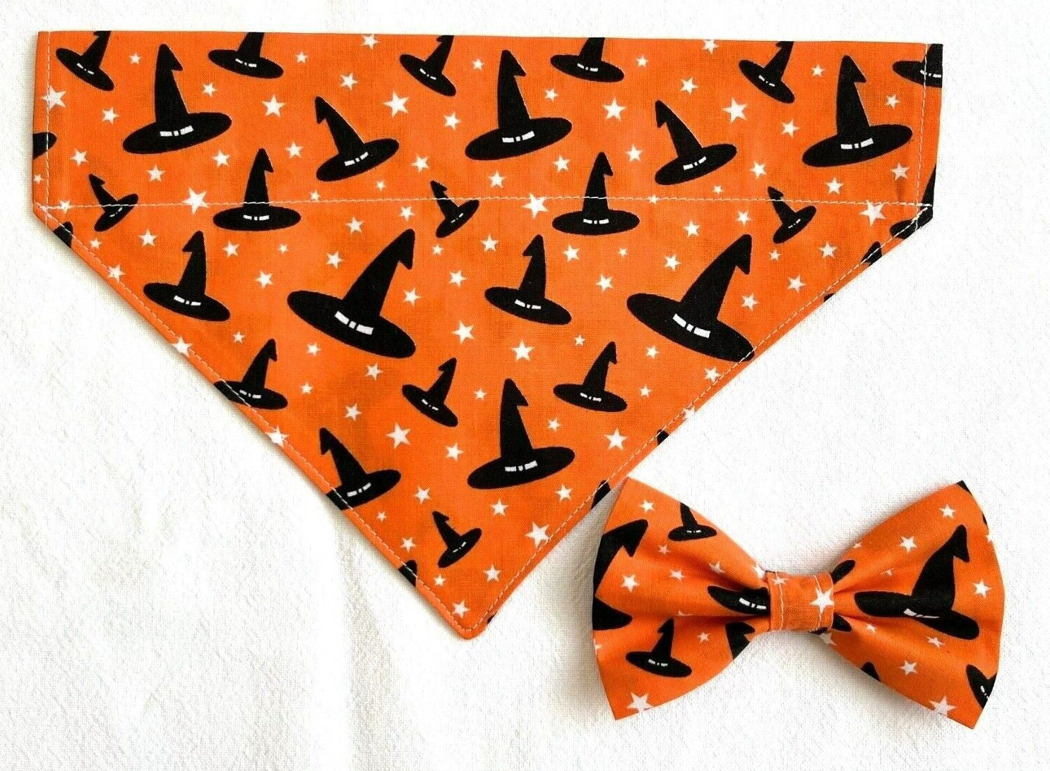 Halloween Dog Collar Accessories Bow & Bandana Handmade in UK. Multi Sizes