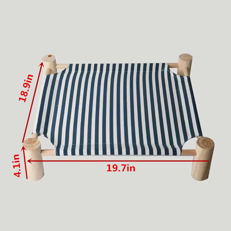 Cat Bed Elevated Bed Canvas House Cat Solid Wood Hammock Pet Camping Bed Cat House Portable Removable Washable Pet Supplies