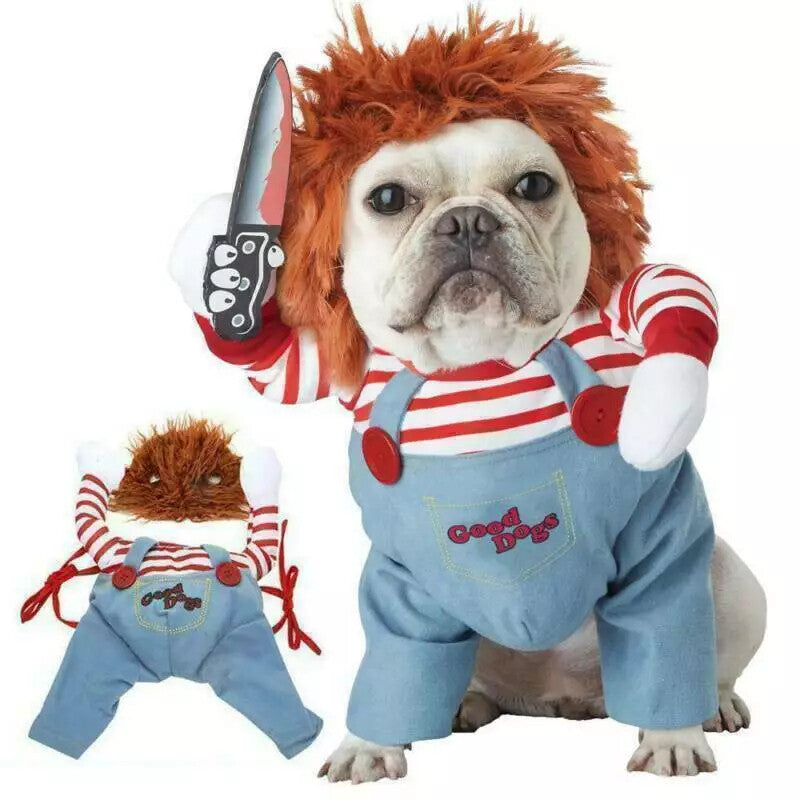 Pet Chucky Dogs Halloween Costume Party Cosplay Pets Fancy Dress Jumpsuits UK