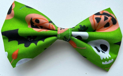 Halloween Dog Collar Accessories Bow & Bandana Handmade in UK. Multi Sizes