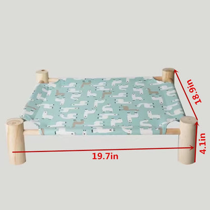 Cat Bed Elevated Bed Canvas House Cat Solid Wood Hammock Pet Camping Bed Cat House Portable Removable Washable Pet Supplies