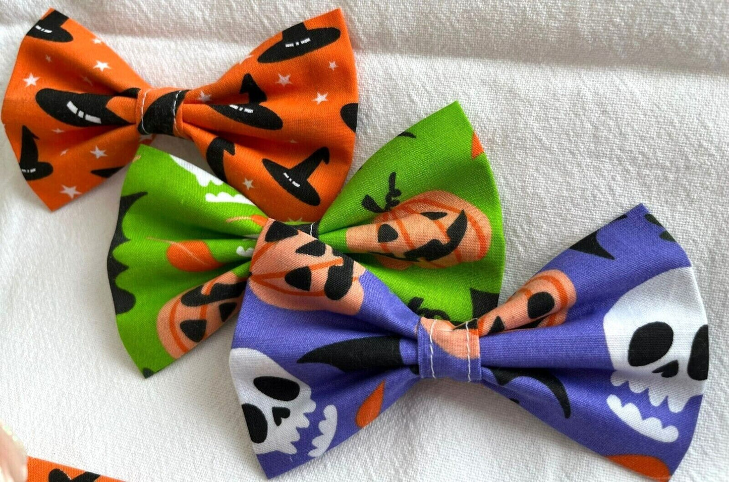 Halloween Dog Collar Accessories Bow & Bandana Handmade in UK. Multi Sizes